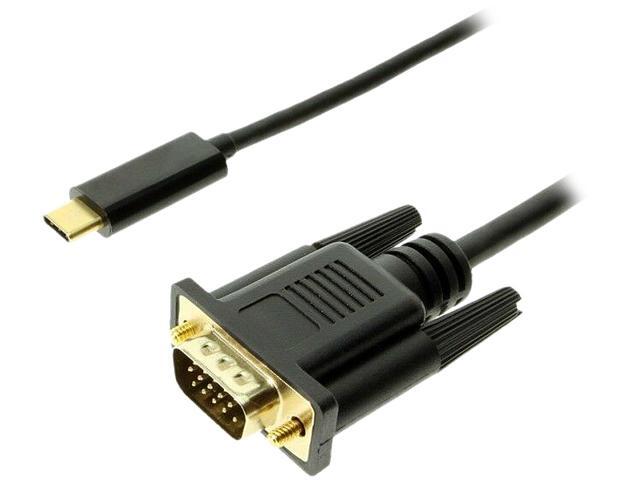 4XEM USB-C to VGA Cable - 6FT - USB/VGA for Video Device, MacBook, MacBook Pro, MacBook Air, Projector, Monitor, HDTV - 6 ft - 1 x Type C Male USB.