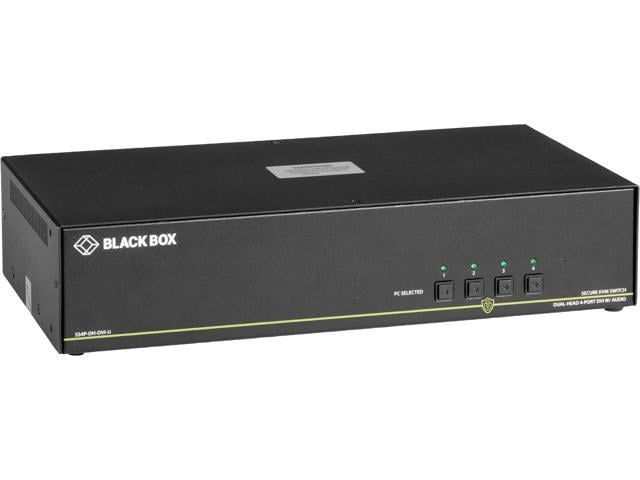 BLACK BOX SS4P-DH-DVI-U SECURE KVM SWITCH, NIAP 3.0 CERTIFIED - 4-PORT, DUAL-MONITOR, DVI-I, PS2, USB HI