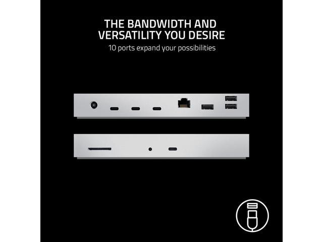 Razer - Thunderbolt 4 Certified Dock with 10 Ports for PC and Mac - Mercury - image 3