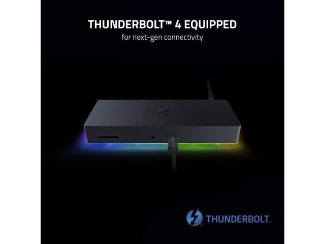 Razer - Thunderbolt 4 Certified Dock with Chroma RGB Lighting and 10 Ports for PC and Mac - Black - image 3