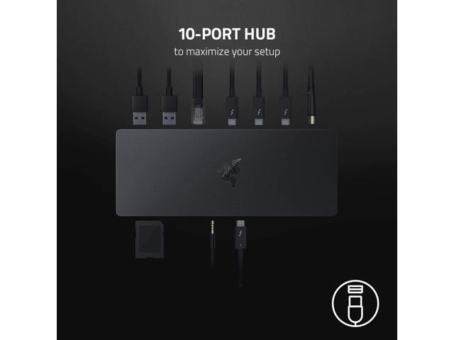 Razer - Thunderbolt 4 Certified Dock with Chroma RGB Lighting and 10 Ports for PC and Mac - Black - image 4