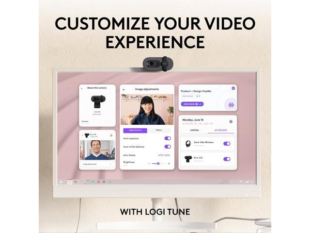 Logitech - Brio 105 1080p Webcam for Laptops with Privacy Shutter & Auto Light Balance - Black - image 8