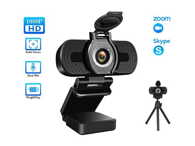 TROPRO 1080P Webcam for PC, Full HD Computer Camera with Cover, USB Web Cam with Microphone, Cover, Expandable Tripod, Streaming Camera for Skype.
