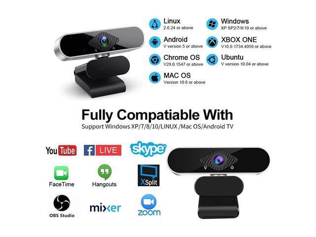 TROPRO Full HD 1080p Webcam, Webcam with Microphone Streaming Computer Web Cam for PC Laptop Desktop 360 Degree Rotation Computer Camera Highly...