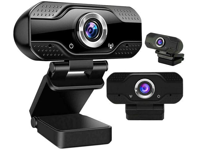 Webcam with Microphone for Desktop, 1080P HD USB Computer Cameras with Privacy Shutter & Webcam Tripod, Streaming Webcam with Flexible Rotable Wide.