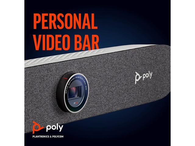 Poly Studio P15 Personal Video Bar (Plantronics + Polycom) - Complete Audio + Premium 4K Webcam Solution - Camera, Mics & Speaker - Home...