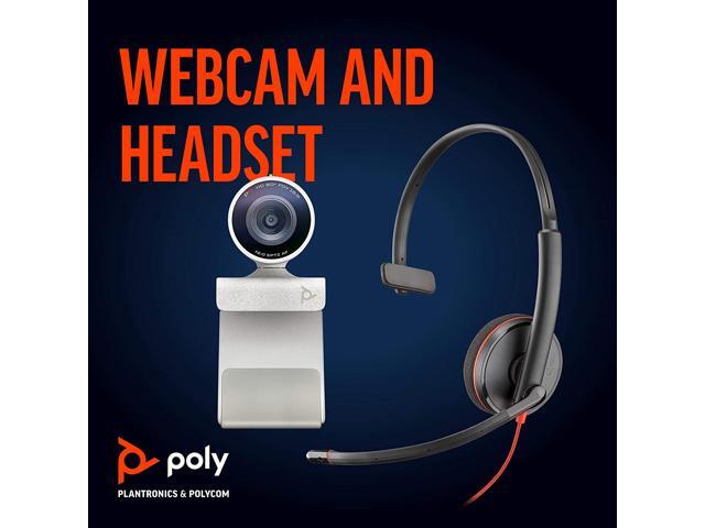 Poly - Studio P5 Webcam with Blackwire 3210 Headset Kit (Plantronics + Polycom) - 1080p HD Professional Video Conferencing Camera & Single-Ear...