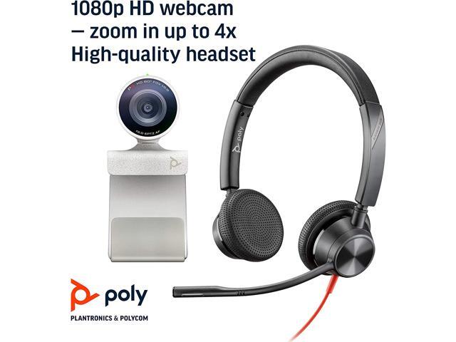 Poly - Studio P5 Webcam with Blackwire 3325 Headset Kit (Plantronics + Polycom) - 1080p HD Professional Video Conferencing Camera & Stereo Audio...