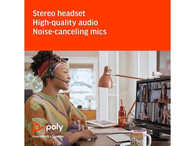 Poly - Studio P5 Webcam with Blackwire 3325 Headset Kit (Plantronics + Polycom) - 1080p HD Professional Video Conferencing Camera & Stereo Audio...