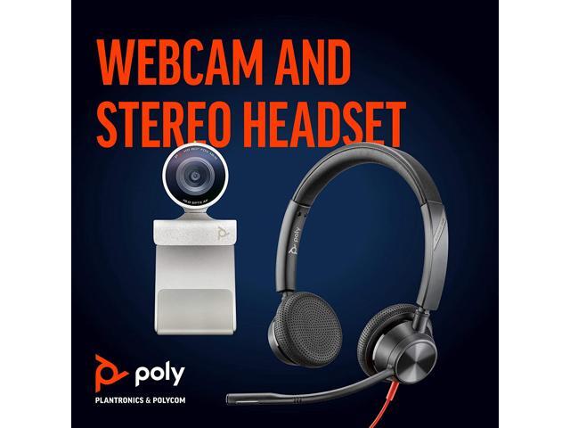 Poly - Studio P5 Webcam with Blackwire 3325 Headset Kit (Plantronics + Polycom) - 1080p HD Professional Video Conferencing Camera & Stereo Audio...