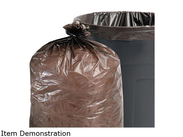 100% Recycled Plastic Garbage Bags, 55-60Gal, 1.5Mil, 38X 60, Brwn, 10