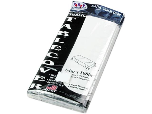 Table Set Rectangular Table Cover, Heavyweight Plastic, 54 X 108, Whit