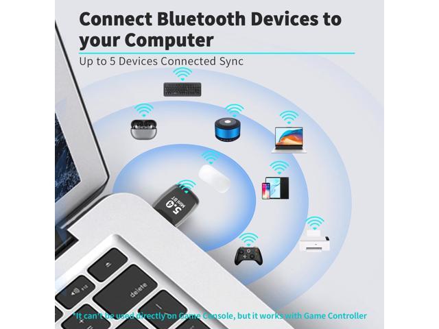 2026 Latest Free Driver Bluetooth 5.4 USB Adapter for PC Laptop, 20M Range Wireless Transmitter Dongle for Computer Desktop Windows 11 10 8.1 7,...