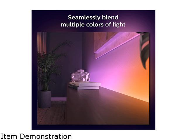 Philips Hue Bluetooth Gradient Ambiance Smart Lightstrip 2m/6ft Base Kit with Plug (Multicolor Strip, Works with Apple Homekit and Google Home),...