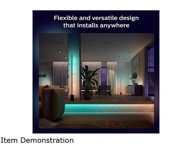 Philips Hue Bluetooth Gradient Ambiance Smart Lightstrip 2m/6ft Base Kit with Plug (Multicolor Strip, Works with Apple Homekit and Google Home),...