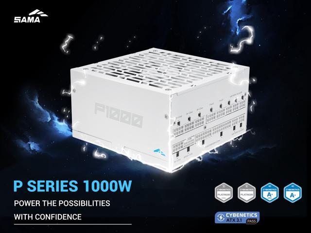 SAMA P1000W ATX 3.1 Power Supply, 1000W, Cybenetics Platinum Standards, PCIE 5.1 Ready, Full Modular, 1000W Gaming PSU, Premium Japanese...