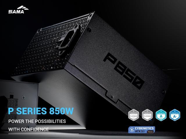 SAMA P850W ATX 3.1 Power Supply, 850W, Cybenetics Platinum Standards, PCIE 5.1 Ready, Full Modular, 850W Gaming PSU, Premium Japanese Capacitor,...