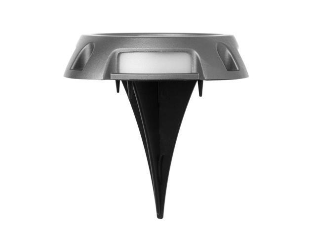 Home Zone Security Solar Deck Lights - Outdoor Weatherproof LED Deck Lights with Stakes and No Wiring Required, 4-Pack, Black, 1-Set (ELJ7307V)