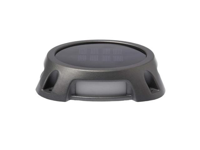 Home Zone Security Solar Deck Lights - Outdoor Weatherproof LED Deck Lights with Stakes and No Wiring Required, 4-Pack, Black, 1-Set (ELJ7307V)