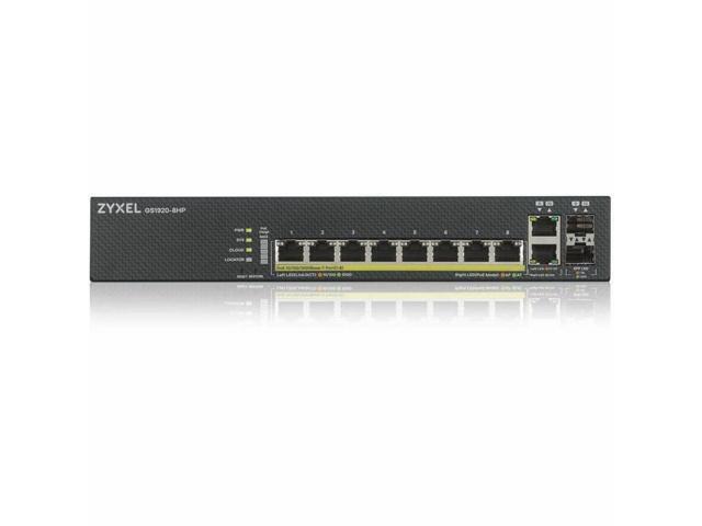 ZyXEL GS1920-8HPv2 8-Port Gigabit Smart Nebula Cloud Managed PoE Switch, 8 PoE+ Ports at 130W with 2 SFP Uplinks