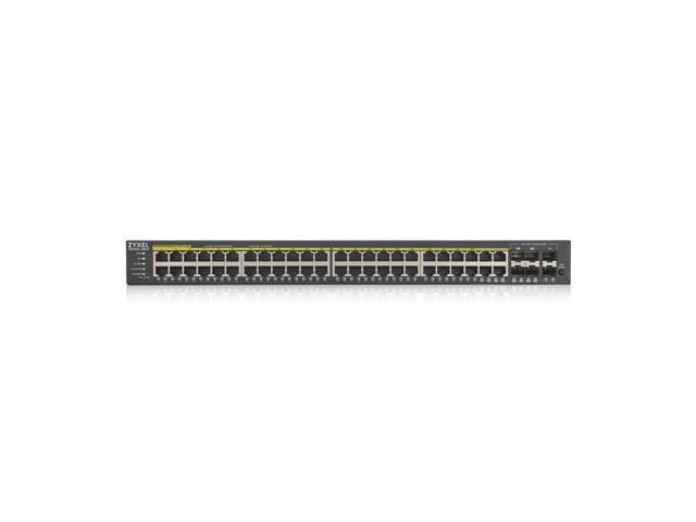 ZyXEL 48-Port Gigabit Smart Nebula Cloud Managed PoE Switch, 48 PoE+ Ports at 375W with 2 SFP Uplinks, TAA Compliant, GS1920-48HPv2