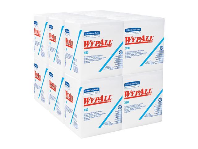 WypAll X60 Reusable Cloths (34865) Quarterfold Washcloths, White, 76 Sheets / Pack, 12 Packs / Case, 912 Washcloths / Case