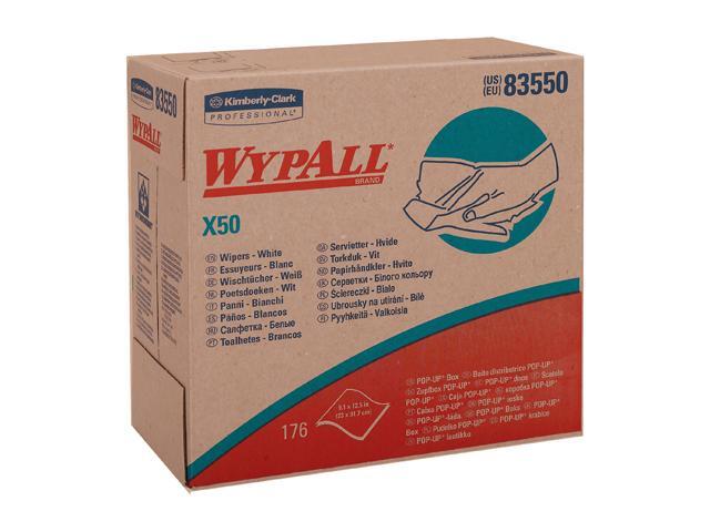 WypAll X50 Disposable Cloths (83550), Strong for Extended Use, POP-UP Box, White, 10 Boxes / Case, 176 Sheets / Box, 1,760 Sheets / Case