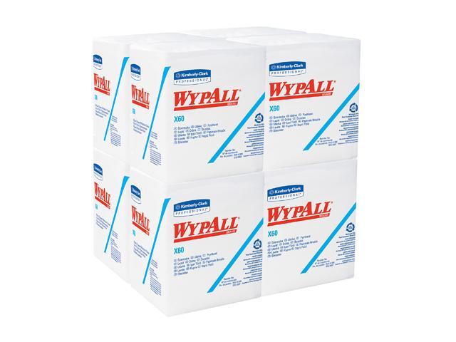 WypAll X60 Washcloths (41083) with Hydroknit, 12.5 x 10, White, Quarterfold, 8 Packs / Case, 70 Sheets / Pack