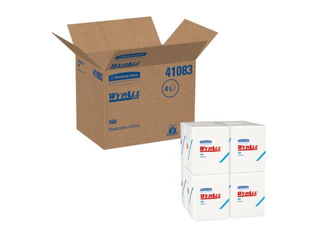 WypAll X60 Washcloths (41083) with Hydroknit, 12.5 x 10, White, Quarterfold, 8 Packs / Case, 70 Sheets / Pack