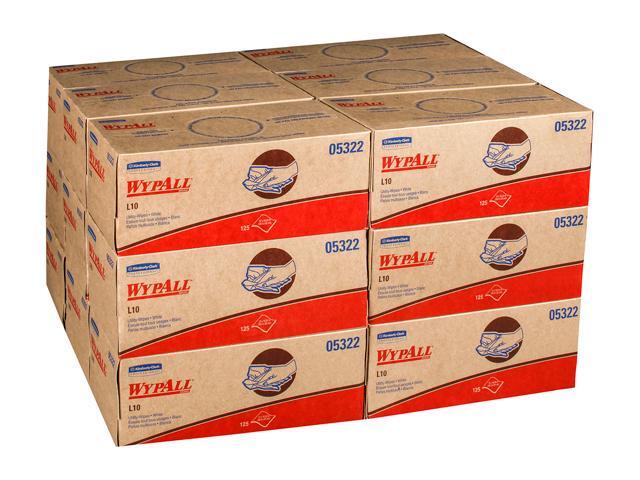 WypAll L10 Disposable Towels (05322), Limited Use, 1-PLY, Pop-Up Box, White, 18 Boxes / Case, 125 Large Wipes / Box