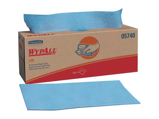 WypAll L40 Disposable Cleaning and Drying Towels (05740), Limited Use Towels, Blue, 9 Pop Up Boxes per Case, 100 Sheets per Box, 900 Sheets Total