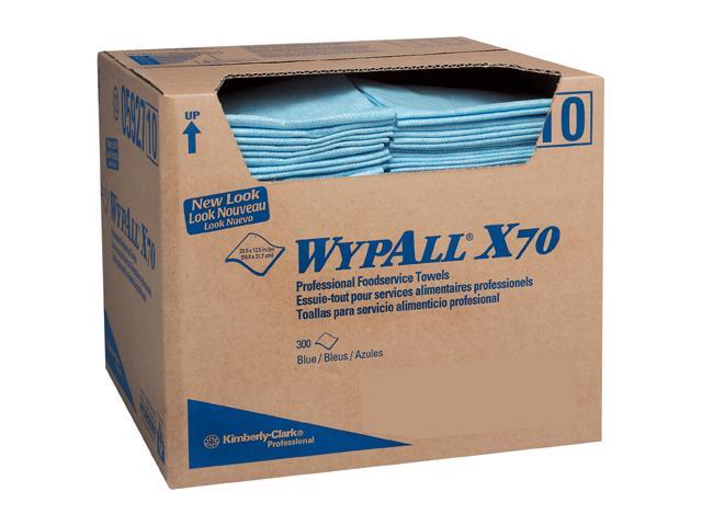WypAll X70 Extended Use Foodservice Towels Reusable Cloths (05927), Quarterfold, Blue, 1 Box, 300 Sheets