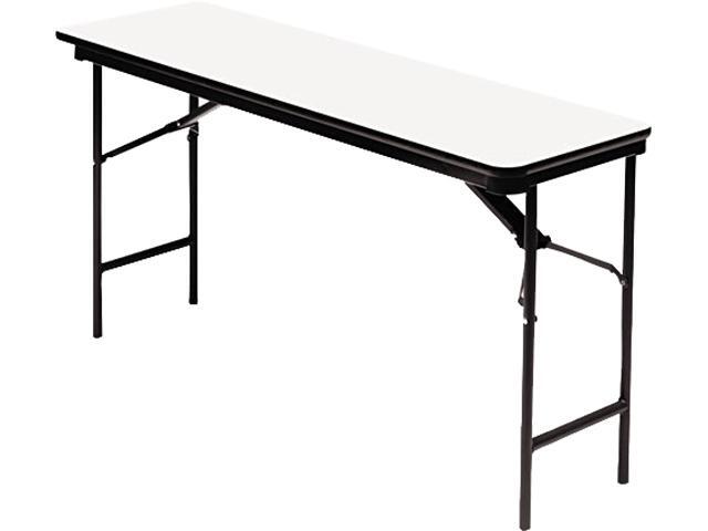 Premium Wood Laminate Folding Table Rectangular 72w x 18d x 29h Gray/Charcoal