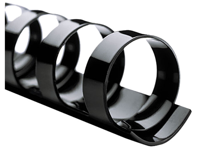 033816009530 Swingline GBC CombBind Standard Spines, 1/4' Diameter, 25 Sheet Capacity, Black, 100/Box