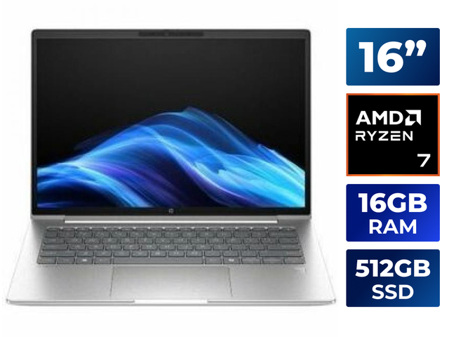 HP ProBook 4 G1a 16' Notebook - AMD Ryzen 7 250 - 16GB - 512GB SSD - Pike Silver - Windows 11 Pro - AMD Radeon 780M Graphics - Webcam - IEEE...