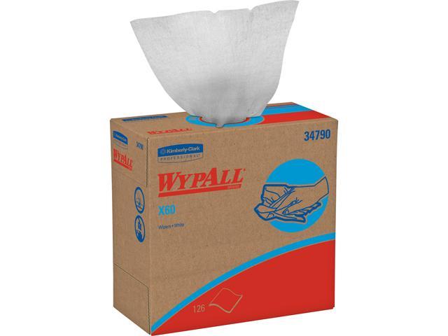 Wypall X60 Reusable Cloths (34790) in Convenient Pop-Up Box, White, 10 Boxes / Case, 126 Sheets / Box