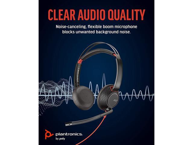 Plantronics by Poly Blackwire 5220 USB-C Wired Headset - Flexible Noise-Canceling Boom Mic - Ergonomic Design - Connect to PC/Mac, Mobile via USB-C...
