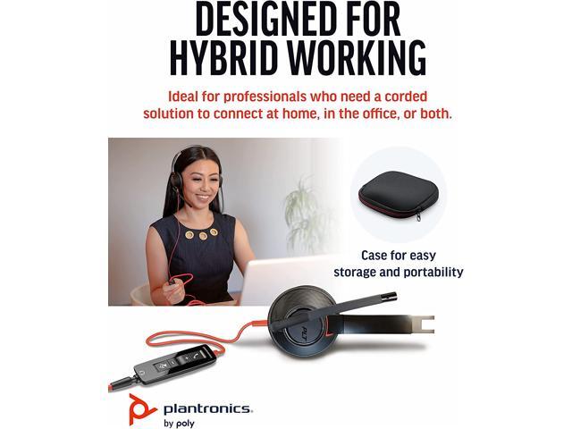 Plantronics by Poly Blackwire 5220 USB-C Wired Headset - Flexible Noise-Canceling Boom Mic - Ergonomic Design - Connect to PC/Mac, Mobile via USB-C...