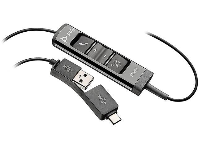Poly (Plantronics + Polycom) EncorePro 545 USB-A and USB-C USB Headset (Plantronics) - Acoustic Hearing Protection - Hold & Call Answer Buttons -...