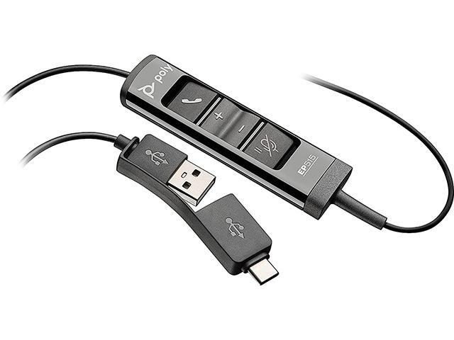 Poly - EncorePro 515 USB-A and USB-C USB Headset (Plantronics) - Cloud System Updates - Acoustic Hearing Protection - Works with Avaya, Genesys,...