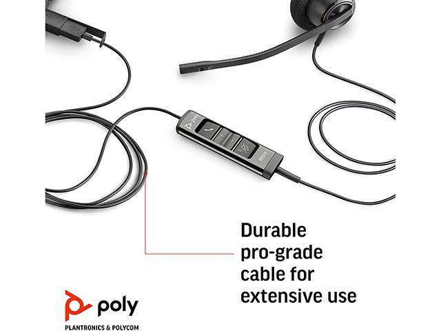 Poly - EncorePro 515 USB-A and USB-C USB Headset (Plantronics) - Cloud System Updates - Acoustic Hearing Protection - Works with Avaya, Genesys,...