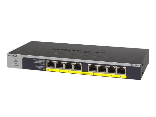NETGEAR - 8-Port 10/100/1000 Gigabit Ethernet PoE/PoE+ Unmanaged Switch - Gray - image 4
