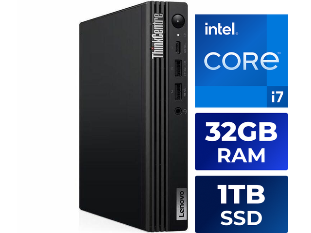 Lenovo ThinkCentre M70q Gen 5 12TD001SUS Desktop Computer - Intel Core i7 14th Gen i7-14700T,vPro Technology,DDR5 Memory,32 GB,1 TB SSD,Tiny...