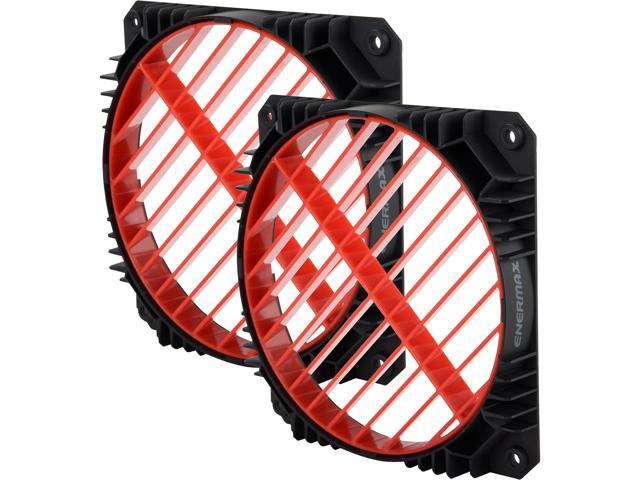 Enermax Air Guide 360° Rotatable Fan Grill, EAG001-R, Twin Pack - Red