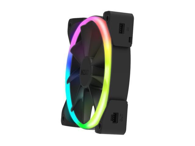 NZXT AER RGB 2 - 140mm - Advanced Lighting Customizations - Winglet Tips - Fluid Dynamic Bearing - LED RGB PWM Fan for Hue 2 - Twin Pack + Hue 2...