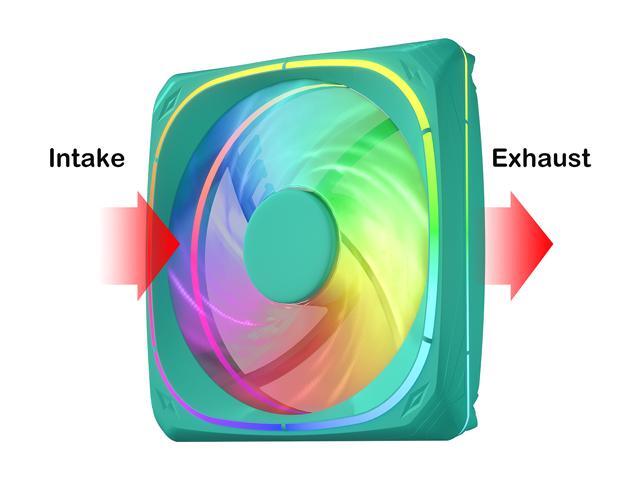 Vetroo CF120 120mm Case Fan 5V 3 PIN Addressable RGB MB Sync PC Cooling Fan W/ Green Fan Frame for Radiator / CPU Cooler / Computer Case