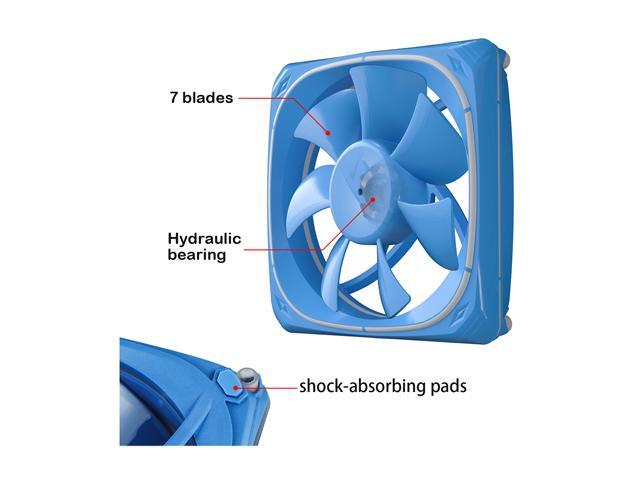 Vetroo DF120 120mm Case Fan White LED Lighting PC Cooling Fan w/ Blue Fan Frame for Radiator / CPU Cooler / Computer Case