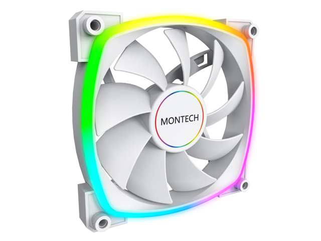 Open Box - Montech AX 140 ARGB Standard Fan 1600PWM, High-End Durability, Silent Performance, and Stunning ARGB Design (140mm, White)