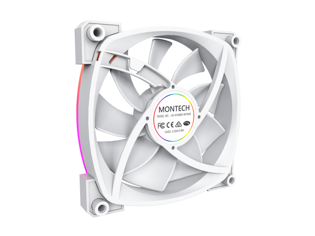 Open Box - Montech AX 140 ARGB Standard Fan 1600PWM, High-End Durability, Silent Performance, and Stunning ARGB Design (140mm, White)