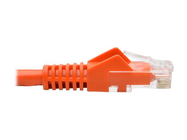Tripp Lite Cat6 Gigabit Ethernet Snagless Molded Patch Cable UTP Orange RJ45 M/550Mhz 2Ft 2' (N201-002-OR)